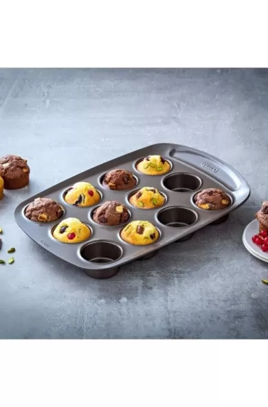 Pyrex Metal Easy-grip 12 Cups Muffin Tray