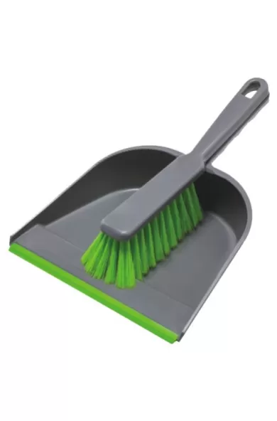 York Dustpan With Rubber Lip and Brush