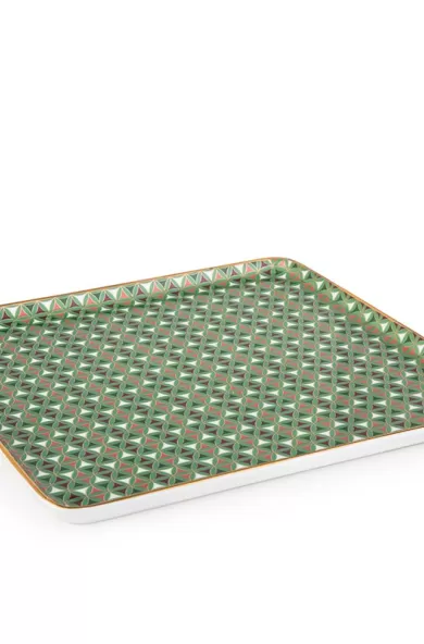 Images d'Orient Jade Porcelain Square Plate Opera 25 cm