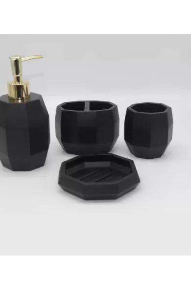 Bathroom Resin Set Black