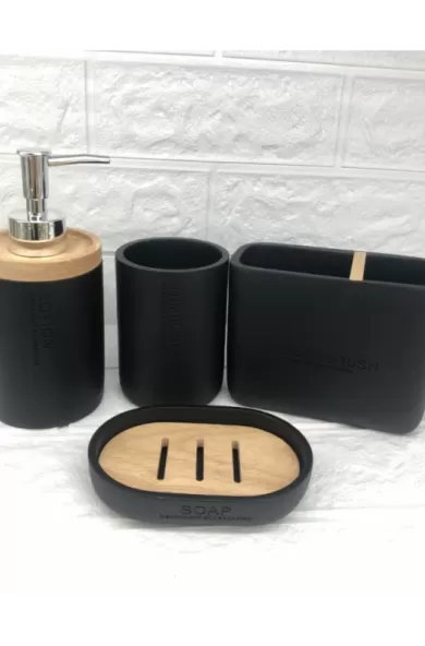 Bathroom Resin Set Black & Beige