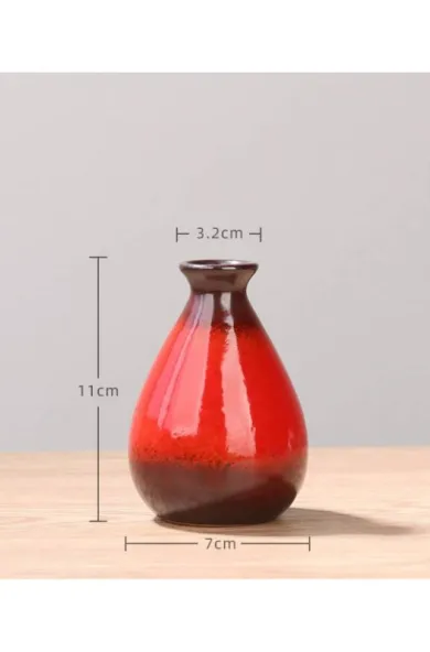 Ceramic Flower Vase - Red