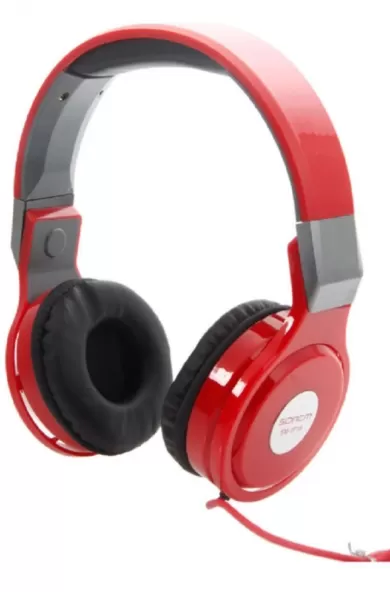 Dynamic Audio Earphones Wired Headphones Red