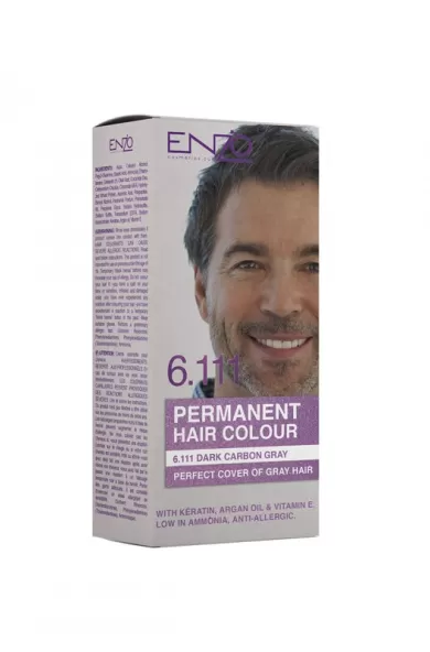 Enzo Hair Color For Men - Dark Carbon Gray 6.111