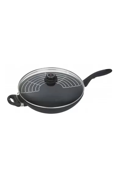 Swiss Diamond wokpan with lid & rack 32 cm