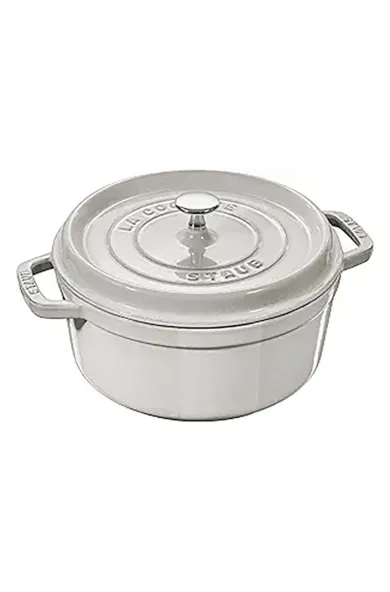 Staub Cast Iron Cocotte White round 18 cm
