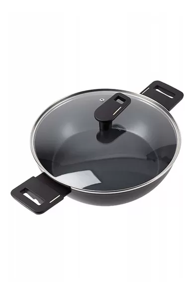 Bergner Shallow Pot Forged Aluminum Black Copper