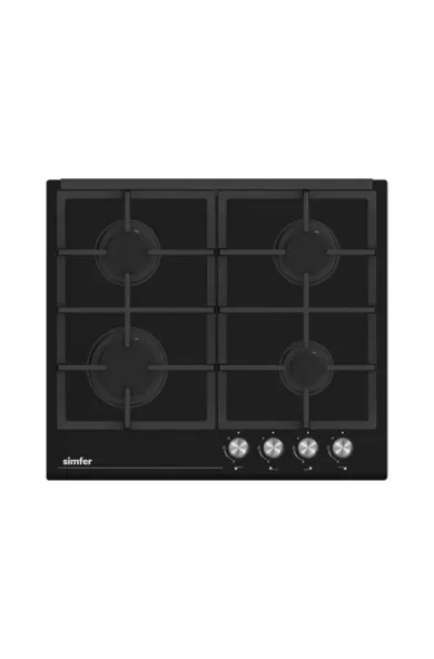 Simfer Built-in Gas Hob Glass Cast Iron Grid