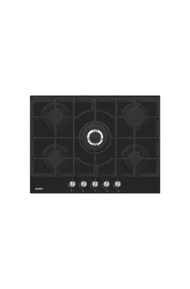 Simfer Built-in Glass Gas Hob Cast Iron Grid with Safety - 90cm