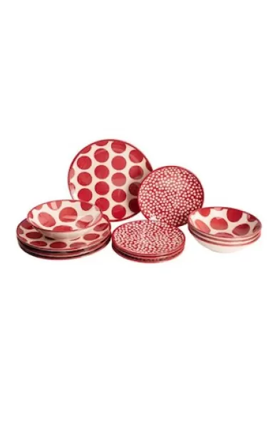 Benetton Set 12Pcs Tableware Stoneware Dots