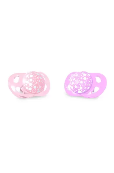 Twistshake 2x Pacifiers 0-6m - Pastel Pink & Pastel Purple