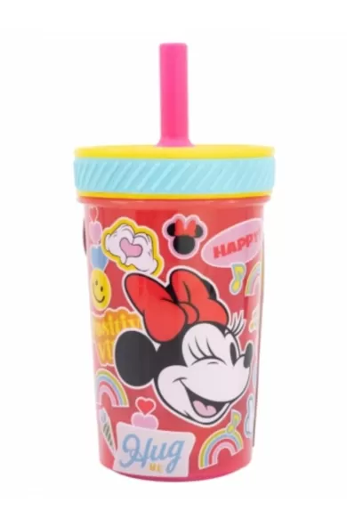 Disney Drop Safe Silicone Straw PP Tumbler 370ml  - Minnie Mouse Flower Power