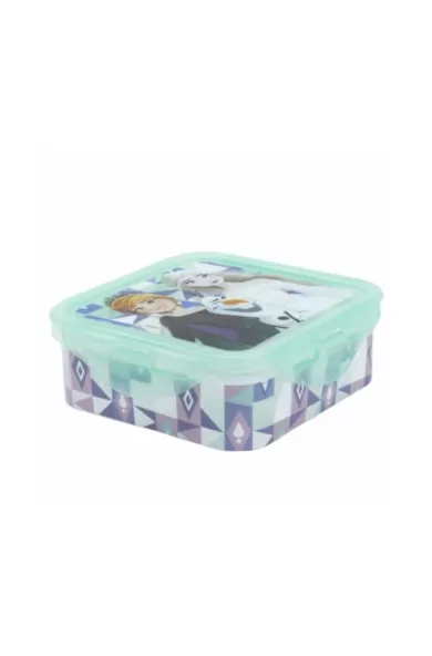 Disney Square Hermetic Food Container 500ml - Frozen Ice Magic