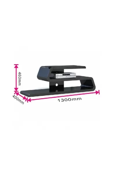 Table Stand with Brackets TV Console Black