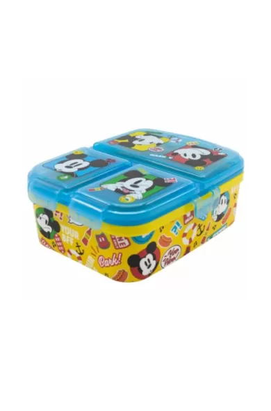 Disney Xl Multi Compartment Rectangular Sandwich Box - Mickey Mouse Fun-Tastic