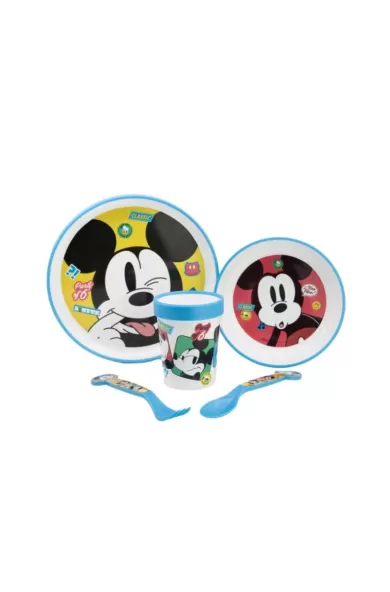 Disney Non Slip 5 Pcs Bicolor Premium Set In Standard Box - Mickey Mouse Fun-Tastic