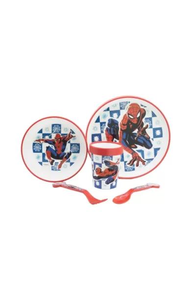 Disney Non Slip 5 Pcs Bicolor Premium Set In Standard Box - Spiderman Arachnid Grid