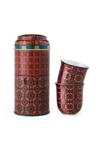 Images d'Orient  Zoom Tin Box With 2 Coffee Cups