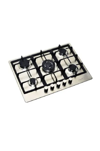 Super Chef Hob Cast Iron 5 Gas Burners - 70cm Inox