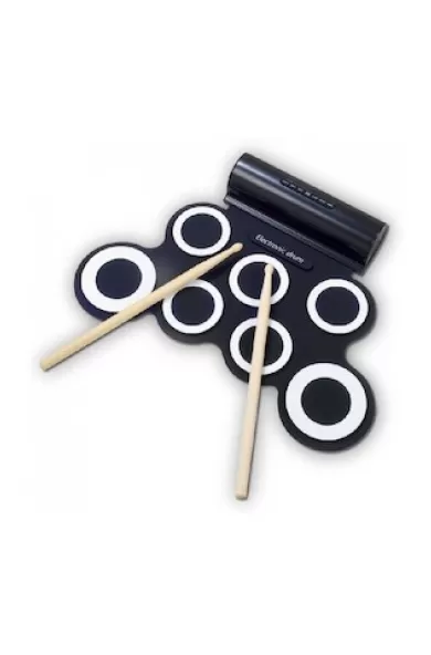 Roll-Up Foldable Electric Digital Drum Set with Pedals