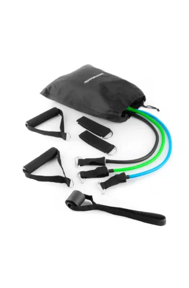 InnovaGoods Set Of Resistance Bands With Accessories And Exercise Guide Tribainer (Pack Of 3)