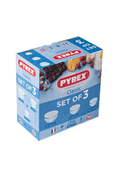 Pyrex Set of 3 Round Casserole