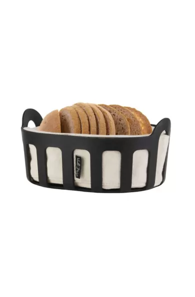 Vialli Bread basket with cotton insert Livio - Black