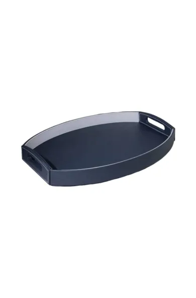 Testa Leather Oval Tray - 1