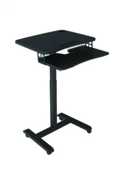 Conqueror Moveable Stand Desk Mount with Speech Table and Keyboard Tray Black
