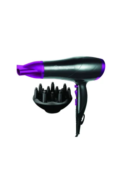 Westinghouse Ionic Hair Dryer with Adjustable Heat and Diffuser - 2200W