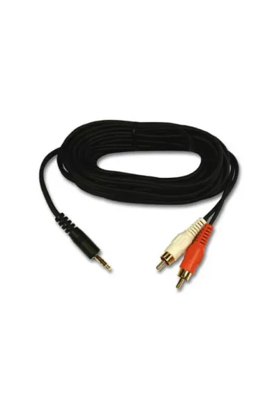 Conqueror Cable 3.5mm Audio Jack to 2x RCA Stereo 1.5 Meter Black