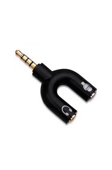 Plug 3.5mm Audio Port with 4 Poles to Two 3.5mm Audio Port with 3 Poles Stereo Splitter Audio 1 Male to 2 Female Earphone U Shape Headset