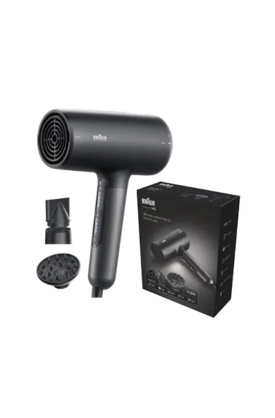 Braun Super Ionic Function with Large Diffuser & Nozzle Hair Dryer 2100W - Electro Black