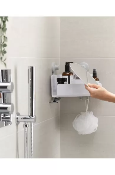 Joseph Joseph EasyStore™ Corner Shower Shelf with Removable Mirror
