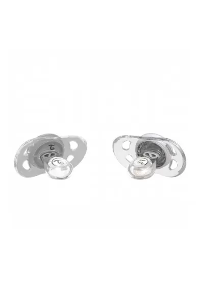 Twistshake 2x Pacifier 6+m - Pastel Grey & White