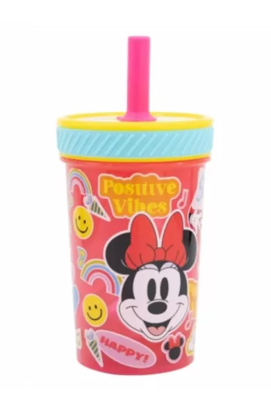 Disney Drop Safe Silicone Straw PP Tumbler 370ml  - Minnie Mouse Flower Power