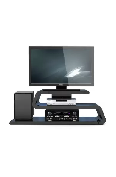 Table Stand with Brackets TV Console Black