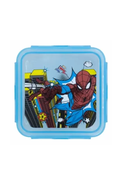 Disney Square Hermetic Food Container 500ml - Spiderman Midnight Flyer