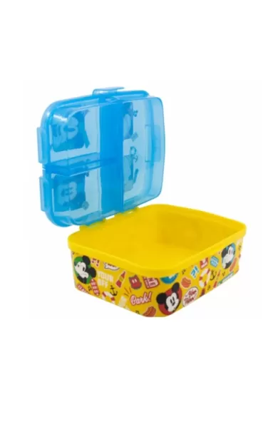 Disney Xl Multi Compartment Rectangular Sandwich Box - Mickey Mouse Fun-Tastic