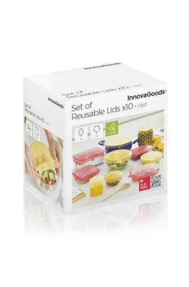 InnovaGoods Set Of 10 Reusable And Adjustable Kitchen Lids Lilyd