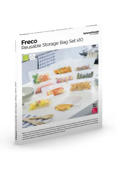 InnovaGoods Reusable Food Bag Set Freco 10 Pieces