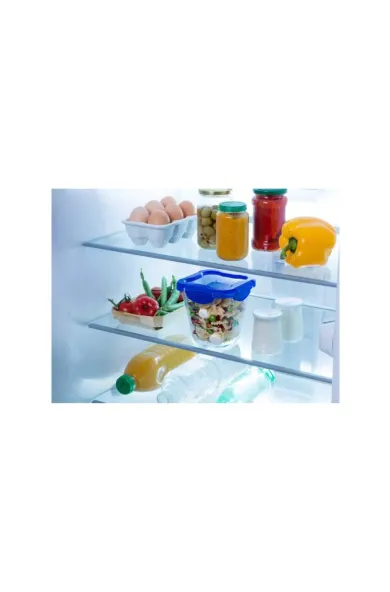 Pyrex Cook & Go Glass Pasta Box Snack Pot with Lid - 12x12x12cm
