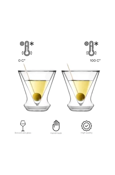 Vialli Set of 2 MARTINI GLASS DOUBLE WALL SOHO - 155ML
