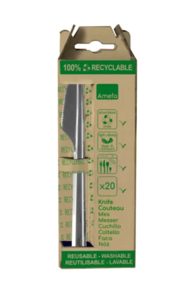 Amefa LEAVES 20 TABLE KNIVES IN CRAFT CARD
