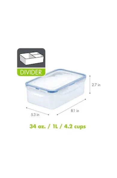 LocknLock Rectangular Tall Food Container With Divider - 1l