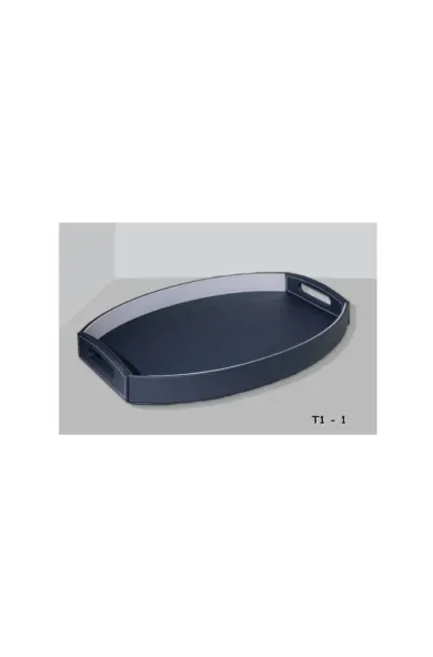 Testa Leather Oval Tray - 1