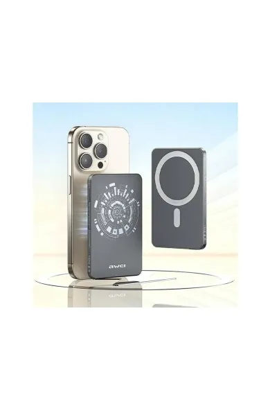 Awei Wireless Charging Power Bank 5000Mah - Grey