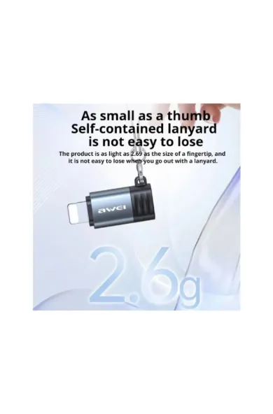 Awei Type-C To Lightning Mini Adapter A11 - Grey