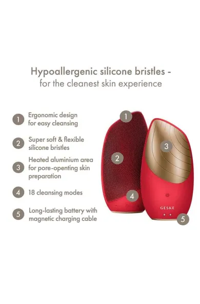 GESKE Sonic Thermo Facial Brush 6 in 1 “Special Edition”+ Free Travel bag