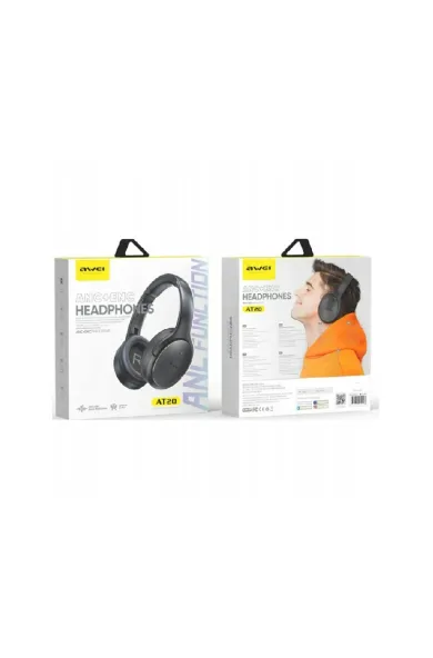 Awei Wireless Headphone Bt With Microphone Black#AT20